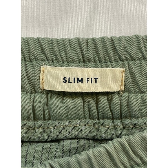 Marine Layer Mens Saturday Slim Fit Pants Olive Green Elastic Waist Large - Picture 14 of 15